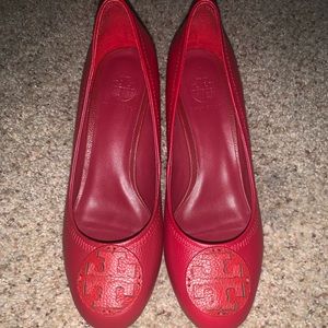 Red Tory Burch size 9 wedge heels